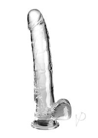 King Cock Clear Dildo with Balls 11In - Clear