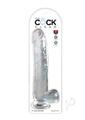 King Cock Clear Dildo with Balls 11In - Clear