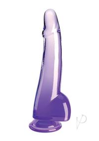 King Cock Clear Dildo with Balls 10In - Purple