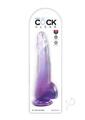 King Cock Clear Dildo with Balls 10In - Purple