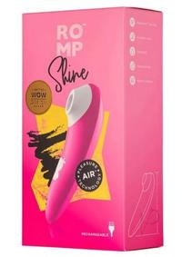 Romp Shine Rechargeable Silicone Clitoral Air Stimulator - Pink/white