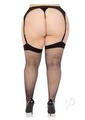 Leg Avenue Micro Net Spandex Stockings - 1X/2x - Black