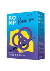 Romp Remix Trio Silicone Cock Rings (3 Piece) - Purple