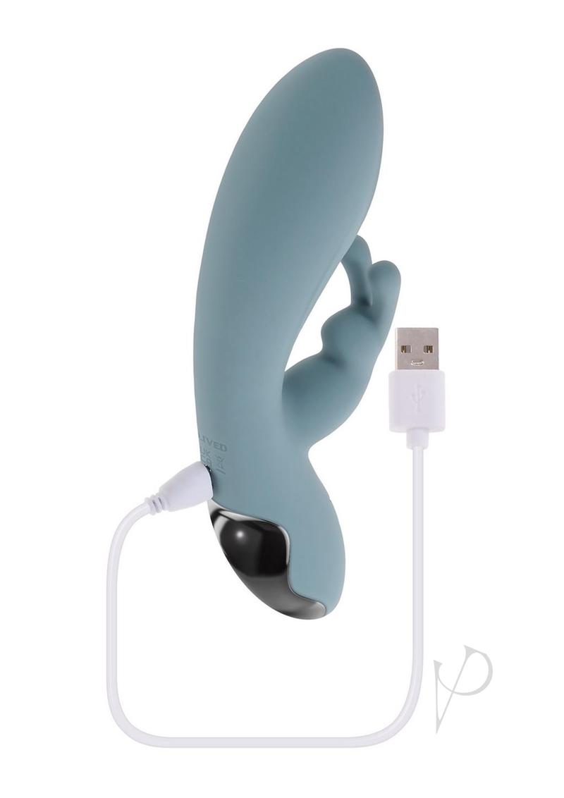 Boss Bunny Rechargeable Silicone Rabbit Vibrator - Blue