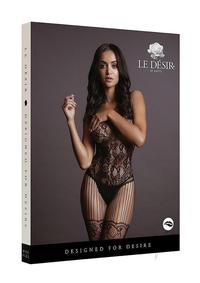 Le Desir Lace and Fishnet Bodystocking - O/s - Black