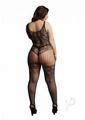 Le Desir Lace and Fishnet Bodystocking - Queen - Black