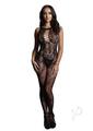 Le Desir Criss Cross Neck Bodystocking - O/s - Black