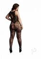 Le Desir Criss Cross Neck Bodystocking - Queen - Black