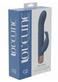 Loveline Devotion Silicone Rechargeable 10 Speed Mini Rabbit - Blue