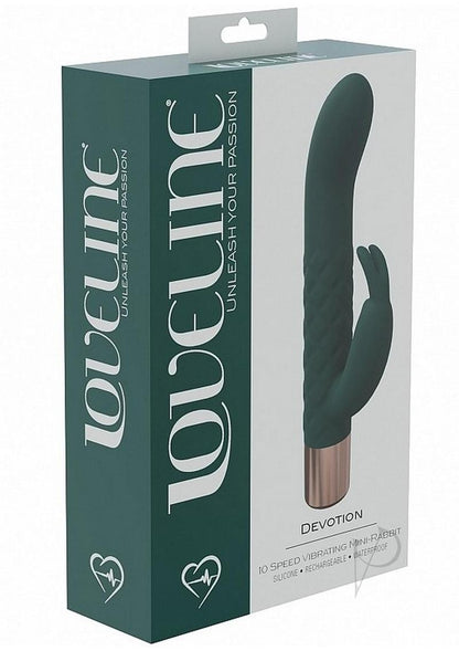 Loveline Devotion Silicone Rechargeable 10 Speed Mini Rabbit - Forest Green