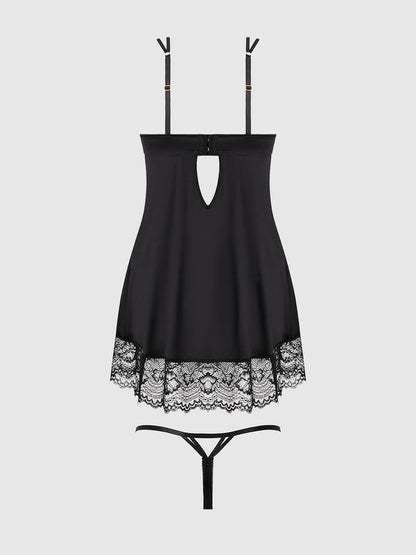ISSADORA LACE OPENABLE CUP BABYDOLL & G-STRING SET