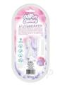 Cotton Candy Jawbreaker Rechargeable Silicone Rabbit Vibrator with Clitoral Stimulator - Fuschia/aqua