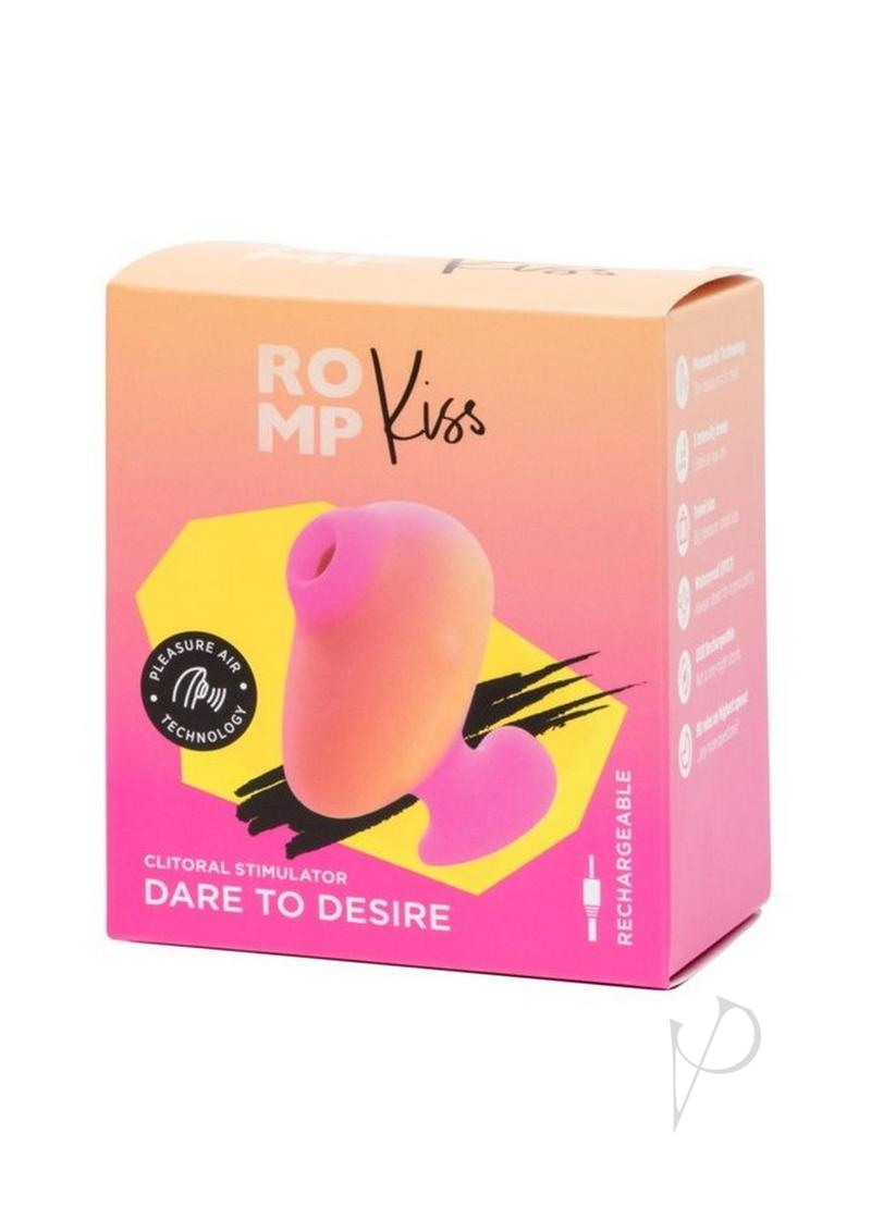 Romp Kiss Rechargeable Silicone Clitoral Stimulator - Yellow/pink