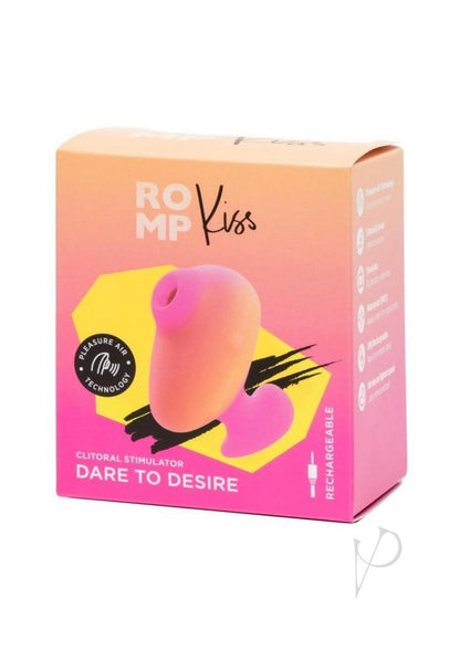 Romp Kiss Rechargeable Silicone Clitoral Stimulator - Yellow/pink