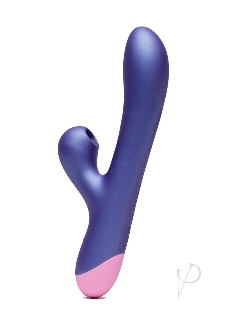 Romp Pulse Rechargeable Silicone Rabbit Vibrator with Pleasure Air - Purple/pink
