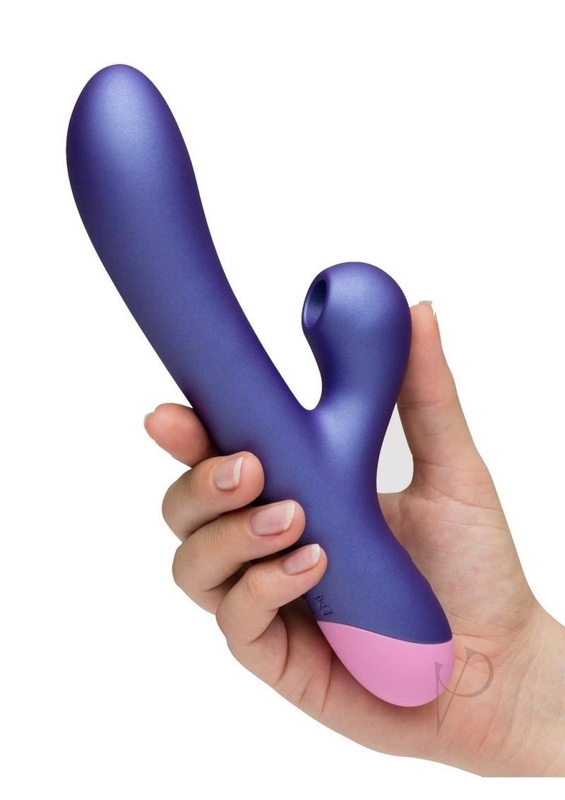 Romp Pulse Rechargeable Silicone Rabbit Vibrator with Pleasure Air - Purple/pink
