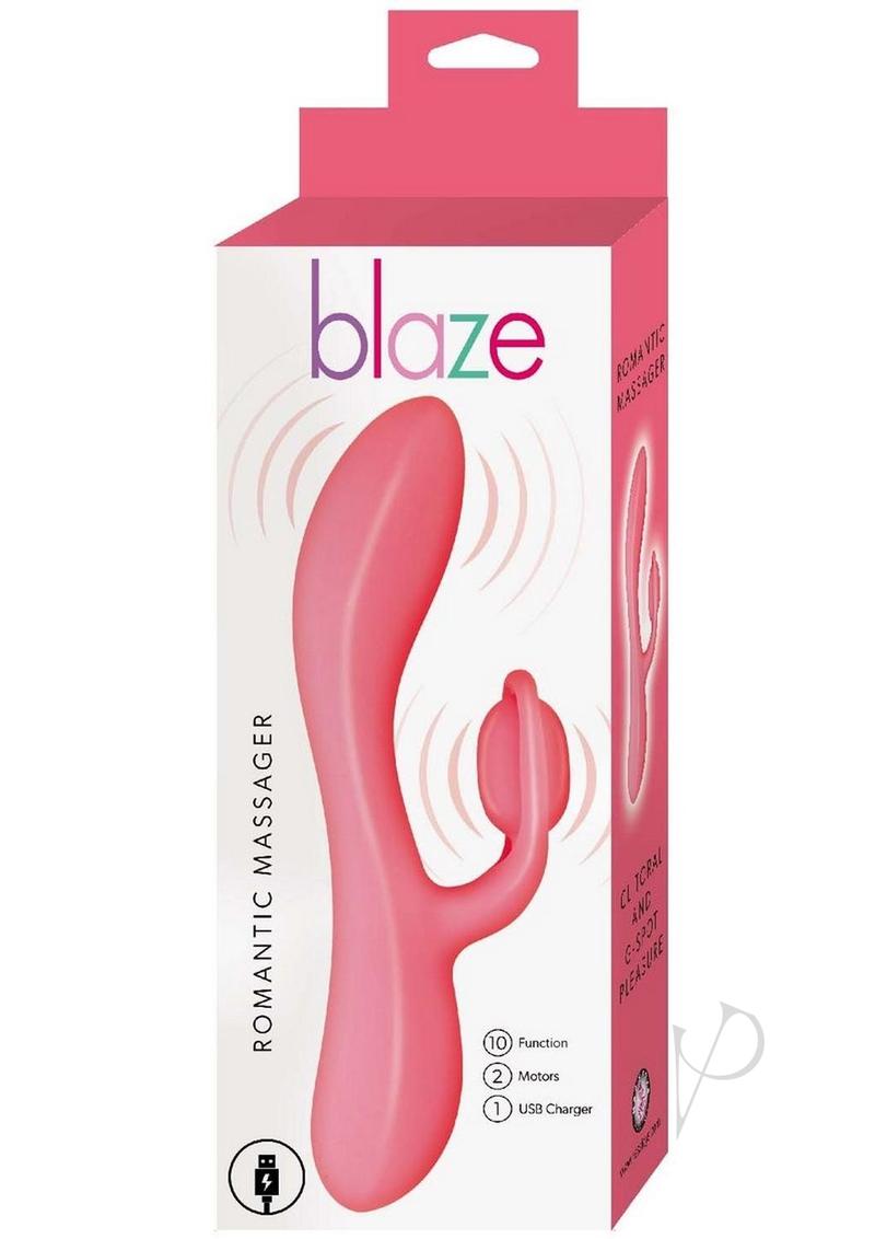 Blaze Romantic Rechargeable Silicone Rabbit Vibrator - Red