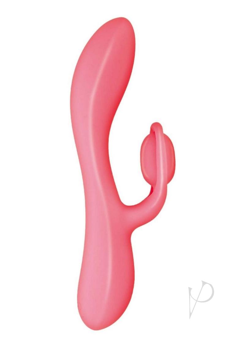 Blaze Romantic Rechargeable Silicone Rabbit Vibrator - Red