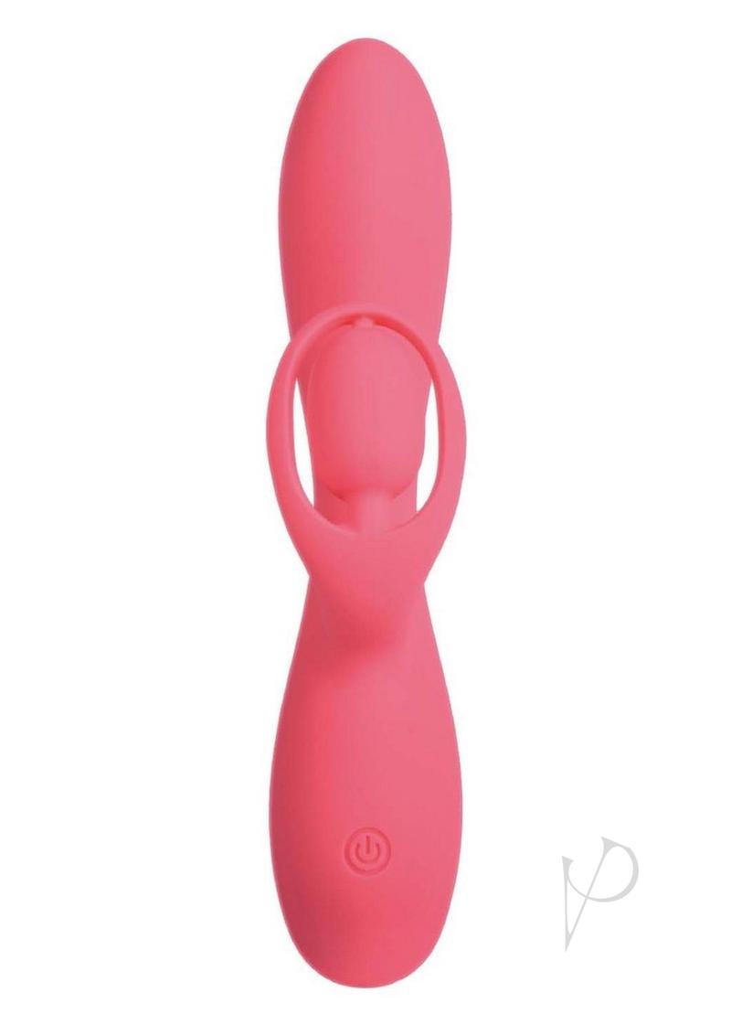 Blaze Romantic Rechargeable Silicone Rabbit Vibrator - Red
