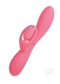 Blaze Romantic Rechargeable Silicone Rabbit Vibrator - Red