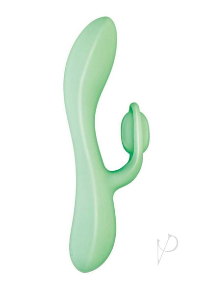 Blaze Romantic Rechargeable Silicone Rabbit Vibrator - Aqua