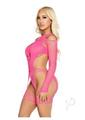 Leg Avenue Off-the-shoulder Fishnet Garter Harness and Layered Opaque Cut-out Teddy (2 Piece) - O/s