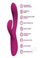 Blush Collection Quinn Rechargeable Silicone Rabbit Vibrator - Burgundy