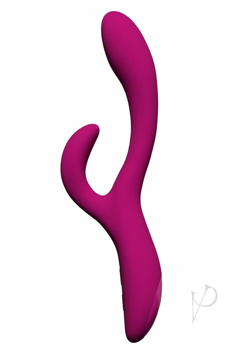 Blush Collection Quinn Rechargeable Silicone Rabbit Vibrator - Burgundy