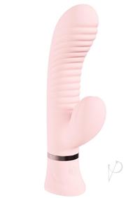 Loveline Mystique 10 Function Rechargeable Silicone Ribbed Rabbit - Pink