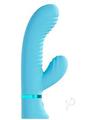 Loveline Mystique 10 Function Rechargeable Silicone Ribbed Rabbit - Blue