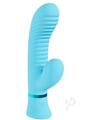 Loveline Mystique 10 Function Rechargeable Silicone Ribbed Rabbit - Blue