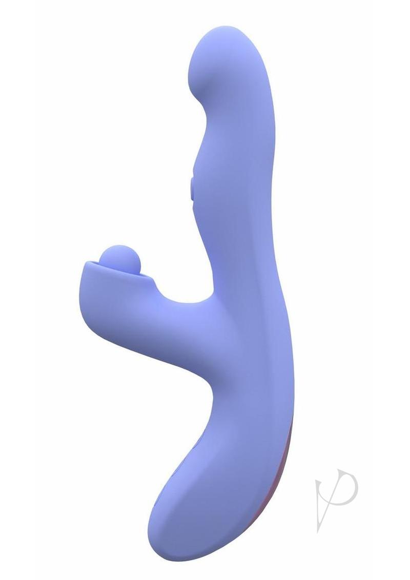 Blush Collection Simone Rechargeable Silicone Tapping Rabbit Vibrator - Blue