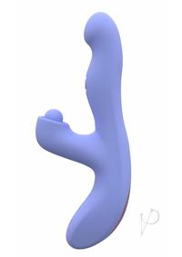 Blush Collection Simone Rechargeable Silicone Tapping Rabbit Vibrator - Blue