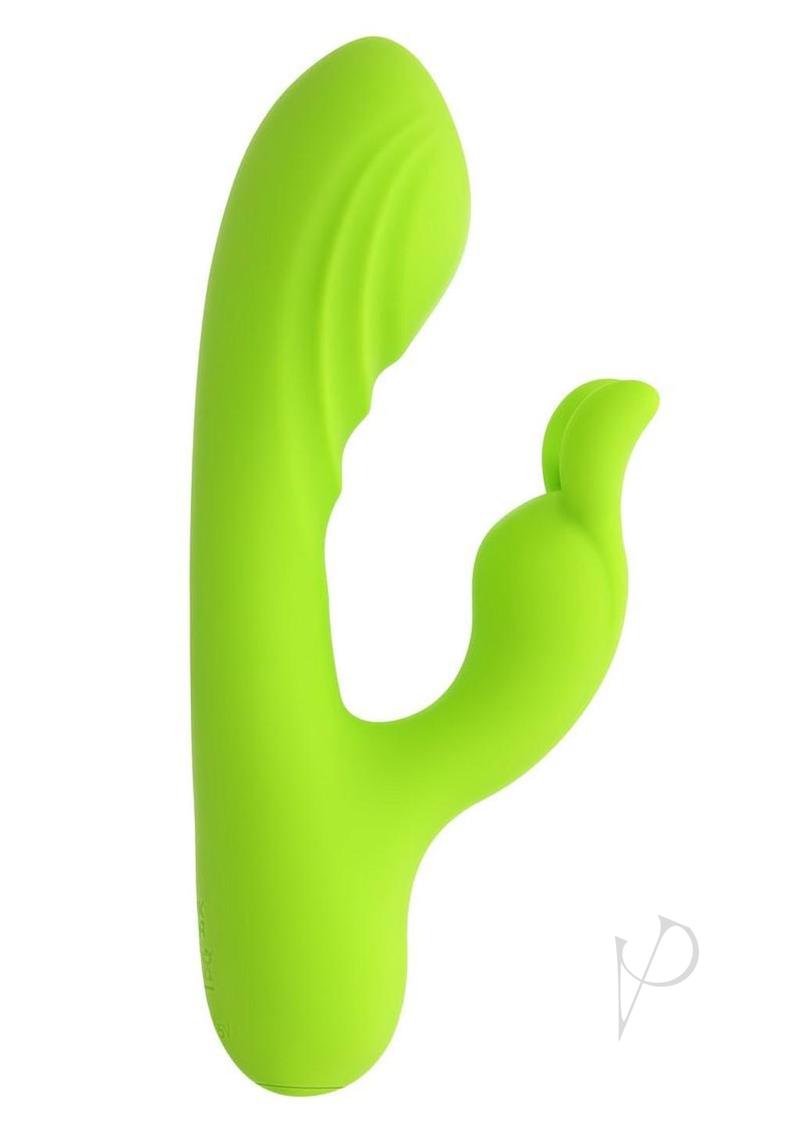 Brat Bunny Rechargeable Silicone Rabbit Vibrator - Green