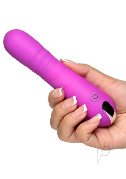 Bang! Thrusting Rechargeable Silicone Vibrator - Purple