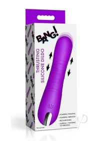 Bang! Thrusting Rechargeable Silicone Vibrator - Purple