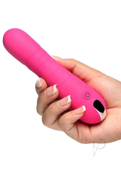 Bang! Thrusting Rechargeable Silicone Vibrator - Pink