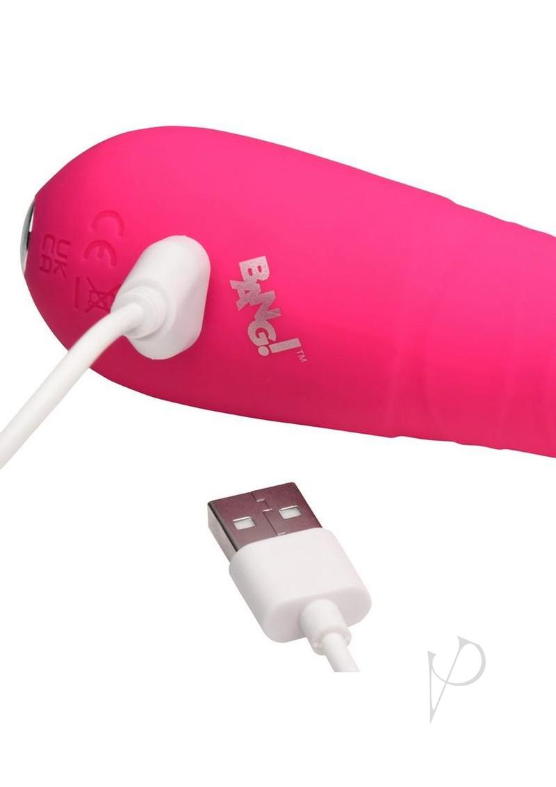 Bang! Thrusting Rechargeable Silicone Vibrator - Pink