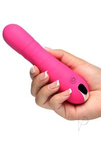 Bang! Thrusting Rechargeable Silicone Vibrator - Pink