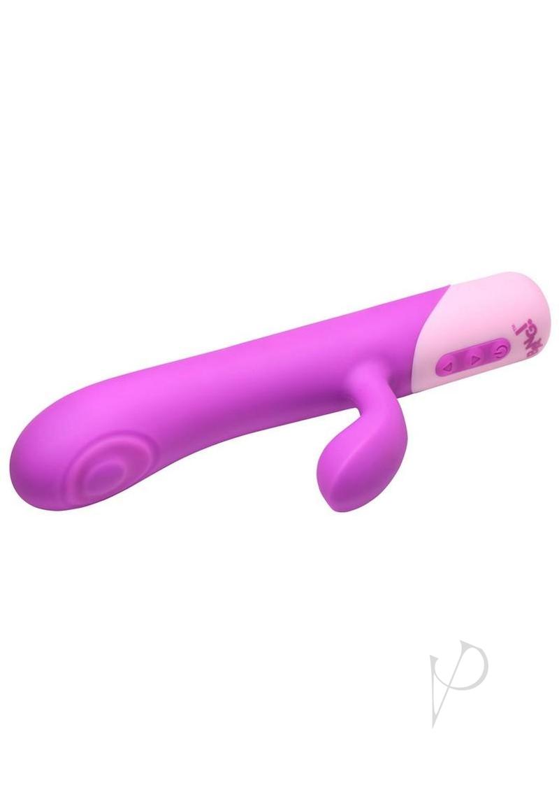 Bang! Clit Tapping Pulsing Rechargeable Silicone Rabbit Vibrator - Purple