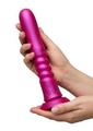 Romp Jiggle Rechargeable Silicone Thrusting Vibrating Dildo with Suction Cup - Pink