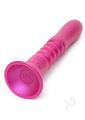 Romp Jiggle Rechargeable Silicone Thrusting Vibrating Dildo with Suction Cup - Pink