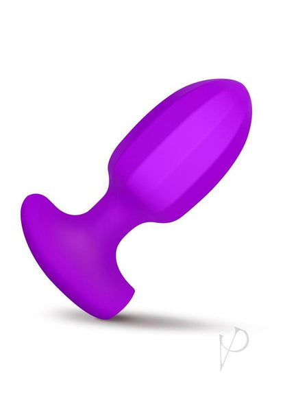 Bang! Ribbed Vibrating Silicone Butt Plug - Purple