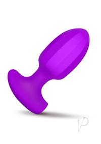 Bang! Ribbed Vibrating Silicone Butt Plug - Purple