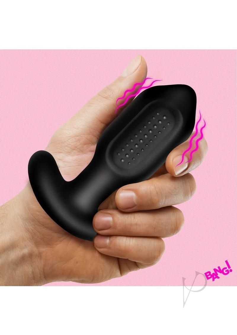 Bang! Bumpy Vibrating Rechargeable Silicone Butt Plug - Black