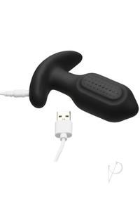 Bang! Bumpy Vibrating Rechargeable Silicone Butt Plug - Black