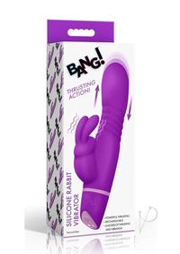 Bang! Thrusting Rechargeable Silicone Rabbit Vibrator - Purple