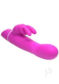 Bang! Thrusting Rechargeable Silicone Rabbit Vibrator - Purple