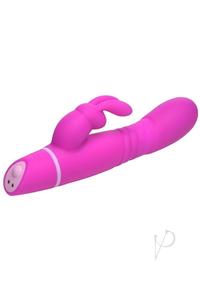 Bang! Thrusting Rechargeable Silicone Rabbit Vibrator - Purple