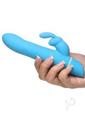 Bang! Rotating Beads Rechargeable Silicone Rabbit Vibrator- Blue
